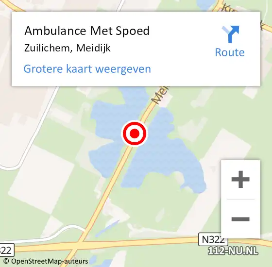 Locatie op kaart van de 112 melding: Ambulance Met Spoed Naar Zuilichem, Meidijk op 5 augustus 2018 14:38