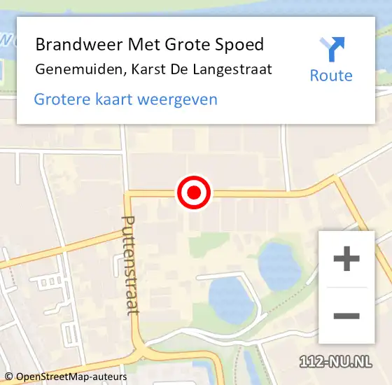 Locatie op kaart van de 112 melding: Brandweer Met Grote Spoed Naar Genemuiden, Karst De Langestraat op 5 augustus 2018 14:44
