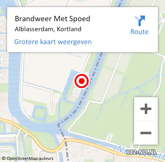 Locatie op kaart van de 112 melding: Brandweer Met Spoed Naar Alblasserdam, Kortland op 5 augustus 2018 17:03