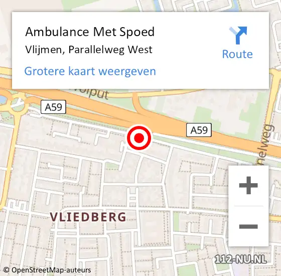 Locatie op kaart van de 112 melding: Ambulance Met Spoed Naar Vlijmen, Parallelweg West op 6 augustus 2018 07:36