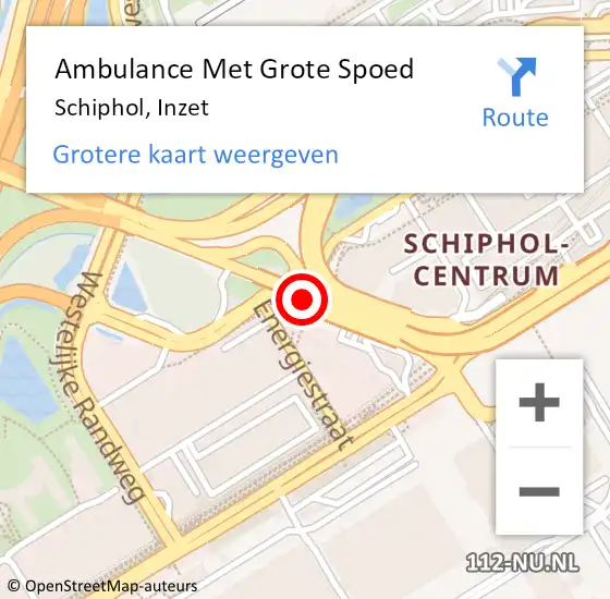 Locatie op kaart van de 112 melding: Ambulance Met Grote Spoed Naar Schiphol, Inzet op 6 augustus 2018 16:37