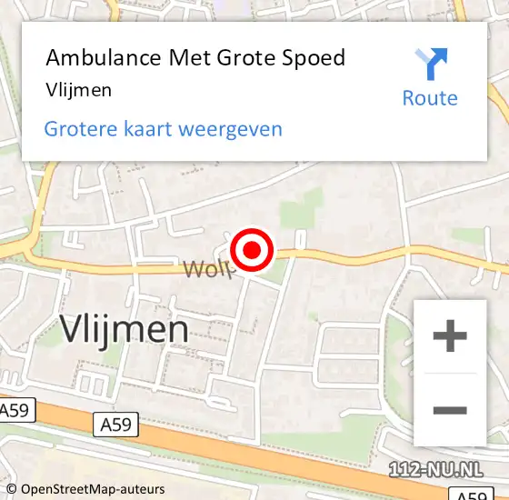 Locatie op kaart van de 112 melding: Ambulance Met Grote Spoed Naar Vlijmen op 7 augustus 2018 04:40