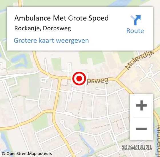Locatie op kaart van de 112 melding: Ambulance Met Grote Spoed Naar Rockanje, Dorpsweg op 7 augustus 2018 05:06