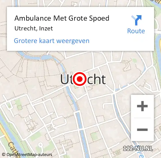 Locatie op kaart van de 112 melding: Ambulance Met Grote Spoed Naar Utrecht, Inzet op 7 augustus 2018 07:55