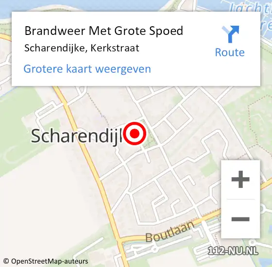 Locatie op kaart van de 112 melding: Brandweer Met Grote Spoed Naar Scharendijke, Kerkstraat op 7 augustus 2018 08:46