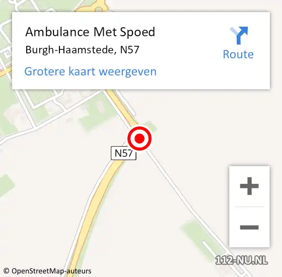 Locatie op kaart van de 112 melding: Ambulance Met Spoed Naar Burgh-Haamstede, N57 op 7 augustus 2018 12:26