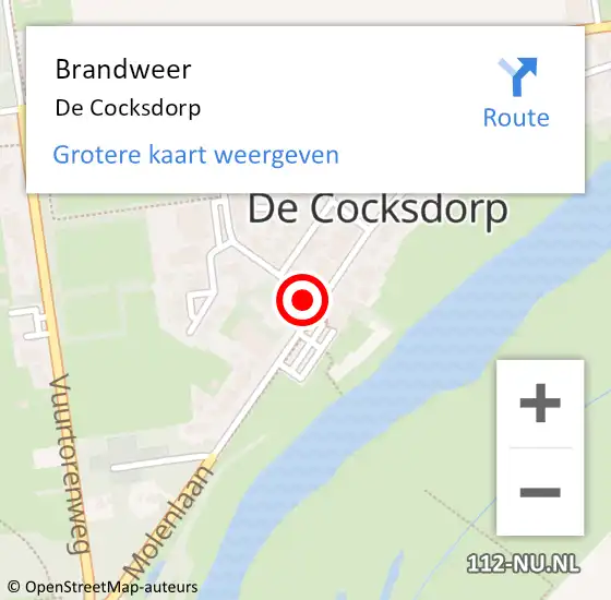 Locatie op kaart van de 112 melding: Brandweer De Cocksdorp op 7 augustus 2018 14:00