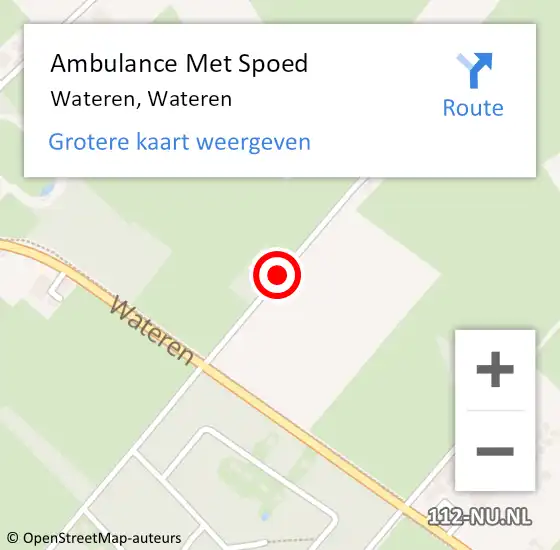 Locatie op kaart van de 112 melding: Ambulance Met Spoed Naar Wateren, Wateren op 7 augustus 2018 14:07