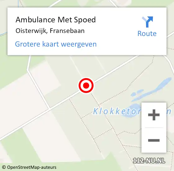 Locatie op kaart van de 112 melding: Ambulance Met Spoed Naar Oisterwijk, Fransebaan op 7 augustus 2018 16:57