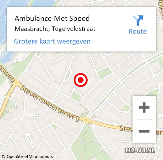Locatie op kaart van de 112 melding: Ambulance Met Spoed Naar Maasbracht, Tegelveldstraat op 7 augustus 2018 19:04