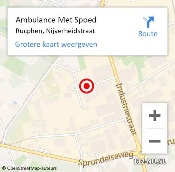 Locatie op kaart van de 112 melding: Ambulance Met Spoed Naar Rucphen, Nijverheidstraat op 7 augustus 2018 19:36