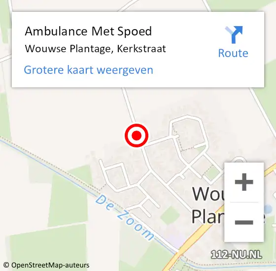 Locatie op kaart van de 112 melding: Ambulance Met Spoed Naar Wouwse Plantage, Kerkstraat op 7 augustus 2018 20:15