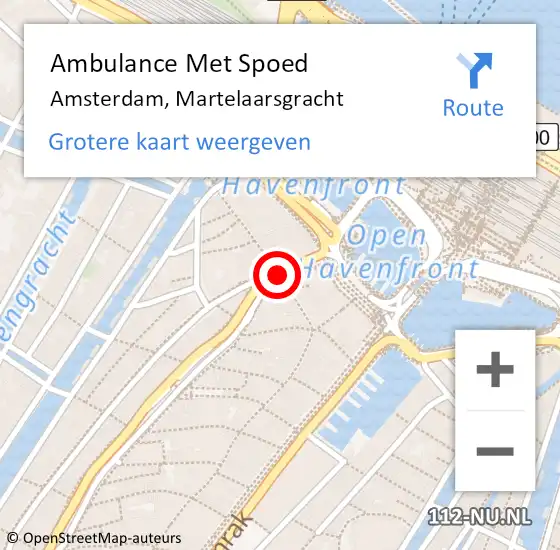 Locatie op kaart van de 112 melding: Ambulance Met Spoed Naar Amsterdam, Martelaarsgracht op 7 augustus 2018 20:26