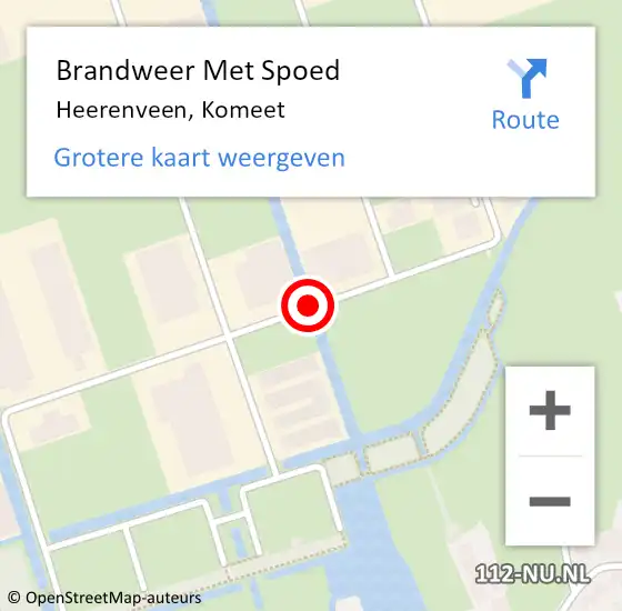 Locatie op kaart van de 112 melding: Brandweer Met Spoed Naar Heerenveen, Komeet op 8 augustus 2018 01:06