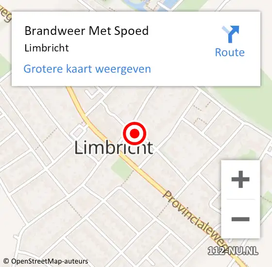 Locatie op kaart van de 112 melding: Brandweer Met Spoed Naar Limbricht op 8 augustus 2018 06:40