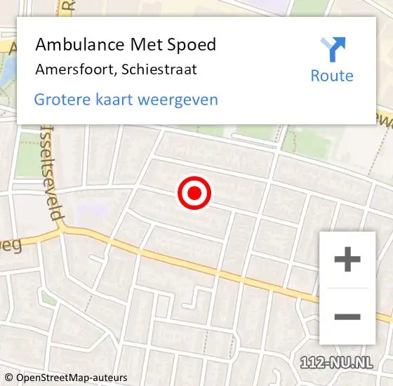 Locatie op kaart van de 112 melding: Ambulance Met Spoed Naar Amersfoort, Schiestraat op 8 augustus 2018 09:56