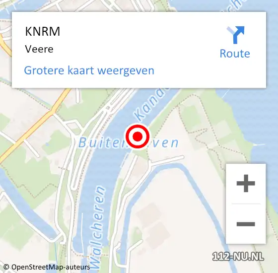 Locatie op kaart van de 112 melding: KNRM Veere op 8 augustus 2018 11:25