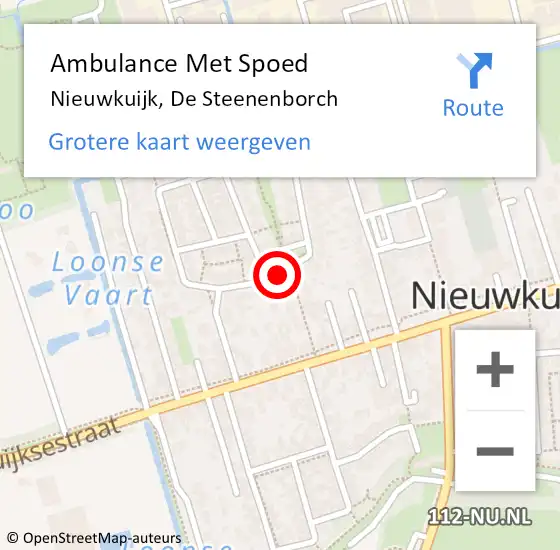 Locatie op kaart van de 112 melding: Ambulance Met Spoed Naar Nieuwkuijk, De Steenenborch op 9 augustus 2018 09:49