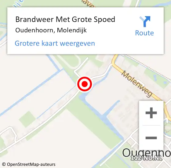 Locatie op kaart van de 112 melding: Brandweer Met Grote Spoed Naar Oudenhoorn, Molendijk op 9 augustus 2018 10:28