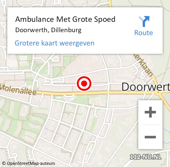 Locatie op kaart van de 112 melding: Ambulance Met Grote Spoed Naar Doorwerth, Dillenburg op 9 augustus 2018 14:32