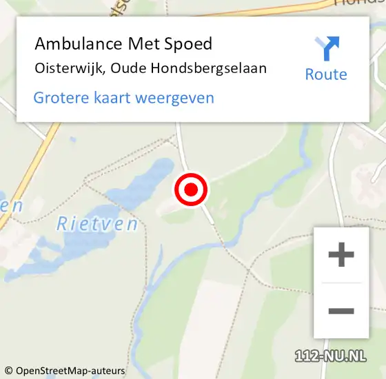 Locatie op kaart van de 112 melding: Ambulance Met Spoed Naar Oisterwijk, Oude Hondsbergselaan op 10 augustus 2018 04:59