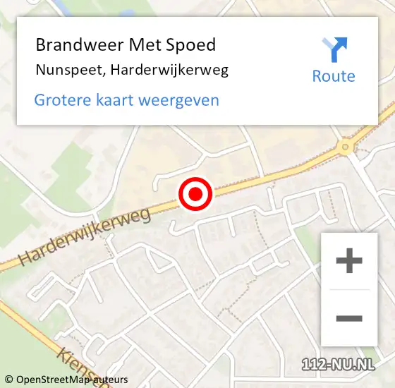 Locatie op kaart van de 112 melding: Brandweer Met Spoed Naar Nunspeet, Harderwijkerweg op 10 augustus 2018 17:02