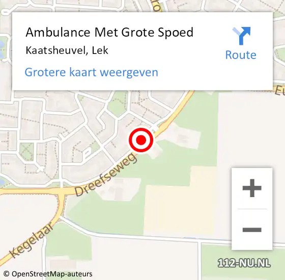 Locatie op kaart van de 112 melding: Ambulance Met Grote Spoed Naar Kaatsheuvel, Lek op 10 augustus 2018 17:06