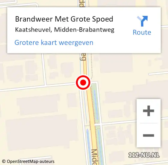 Locatie op kaart van de 112 melding: Brandweer Met Grote Spoed Naar Kaatsheuvel, Midden-Brabantweg op 10 augustus 2018 23:12