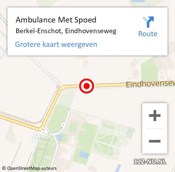 Locatie op kaart van de 112 melding: Ambulance Met Spoed Naar Berkel-Enschot, Eindhovenseweg op 11 augustus 2018 14:11