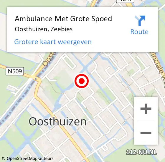 Locatie op kaart van de 112 melding: Ambulance Met Grote Spoed Naar Oosthuizen, Zeebies op 12 augustus 2018 02:22