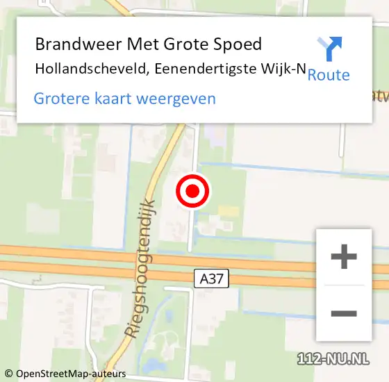 Locatie op kaart van de 112 melding: Brandweer Met Grote Spoed Naar Hollandscheveld, Eenendertigste Wijk-N op 5 maart 2014 20:12