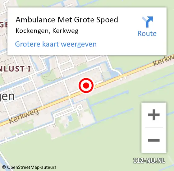 Locatie op kaart van de 112 melding: Ambulance Met Grote Spoed Naar Kockengen, Kerkweg op 14 augustus 2018 04:32