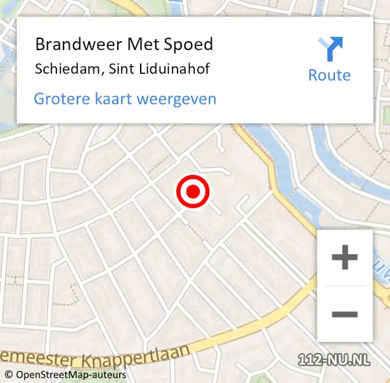 Locatie op kaart van de 112 melding: Brandweer Met Spoed Naar Schiedam, Sint Liduinahof op 14 augustus 2018 13:51