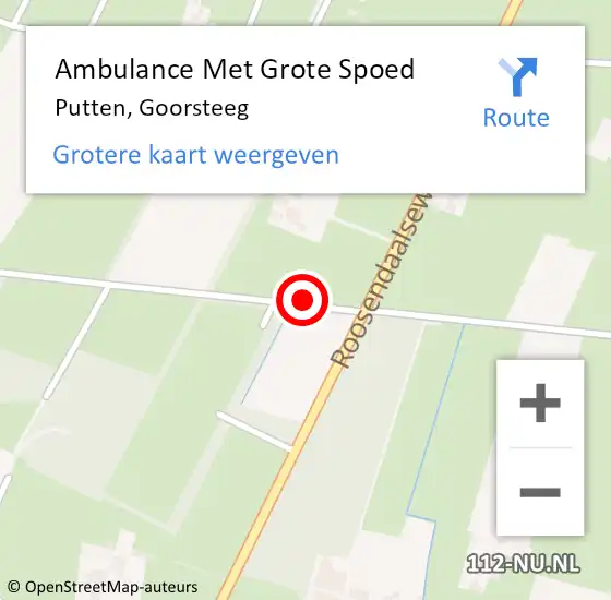 Locatie op kaart van de 112 melding: Ambulance Met Grote Spoed Naar Putten, Goorsteeg op 14 augustus 2018 15:58