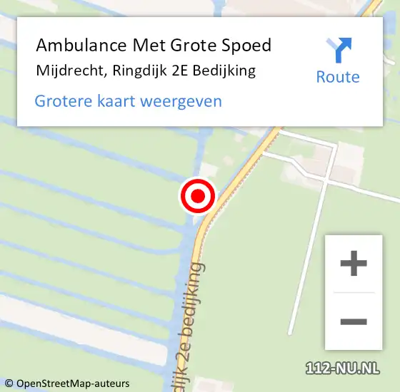 Locatie op kaart van de 112 melding: Ambulance Met Grote Spoed Naar Mijdrecht, Ringdijk 2E Bedijking op 14 augustus 2018 23:50
