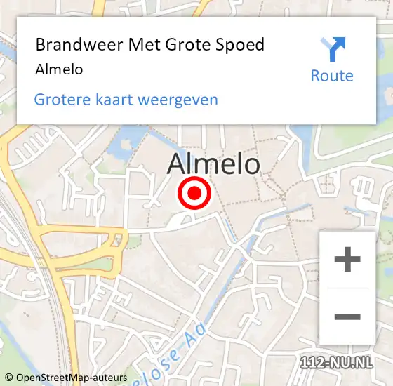 Locatie op kaart van de 112 melding: Brandweer Met Grote Spoed Naar Almelo, Twenthe-plein op 15 augustus 2018 11:55