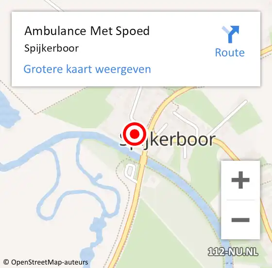 Locatie op kaart van de 112 melding: Ambulance Met Spoed Naar Spijkerboor op 15 augustus 2018 12:01