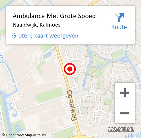 Locatie op kaart van de 112 melding: Ambulance Met Grote Spoed Naar Naaldwijk, Kalmoes op 15 augustus 2018 17:17