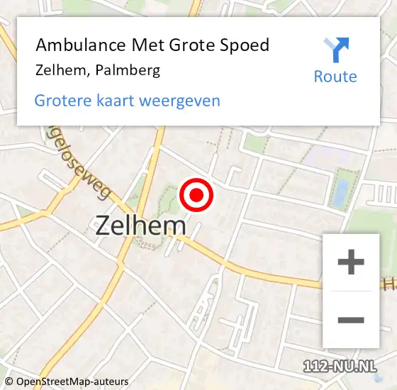 Locatie op kaart van de 112 melding: Ambulance Met Grote Spoed Naar Zelhem, Palmberg op 15 augustus 2018 18:30