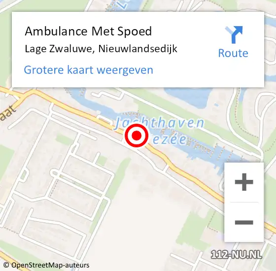 Locatie op kaart van de 112 melding: Ambulance Met Spoed Naar Lage Zwaluwe, Nieuwlandsedijk op 16 augustus 2018 02:21