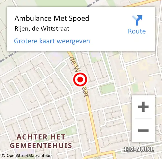 Locatie op kaart van de 112 melding: Ambulance Met Spoed Naar Rijen, de Wittstraat op 16 augustus 2018 07:32