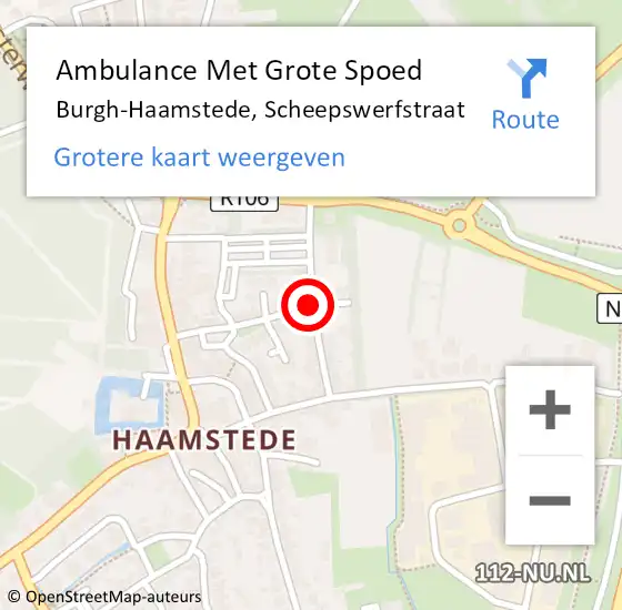 Locatie op kaart van de 112 melding: Ambulance Met Grote Spoed Naar Burgh-Haamstede, Scheepswerfstraat op 16 augustus 2018 16:16