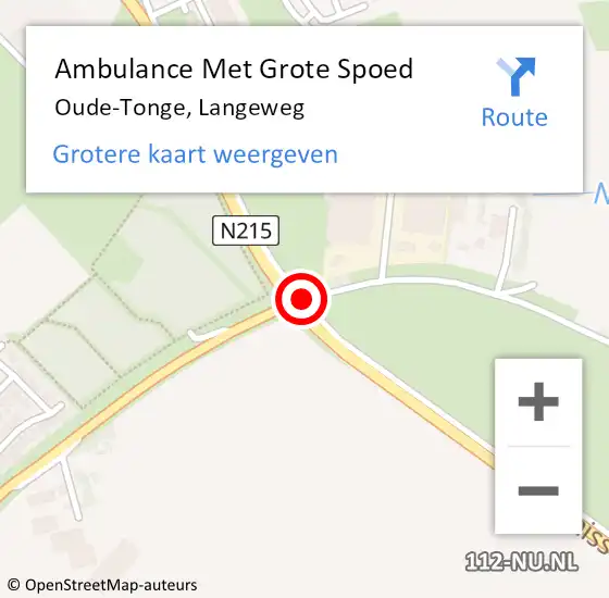 Locatie op kaart van de 112 melding: Ambulance Met Grote Spoed Naar Oude-Tonge, Langeweg op 16 augustus 2018 17:00