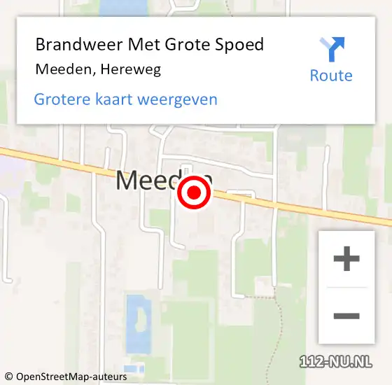 Locatie op kaart van de 112 melding: Brandweer Met Grote Spoed Naar Meeden, Hereweg op 17 augustus 2018 08:43