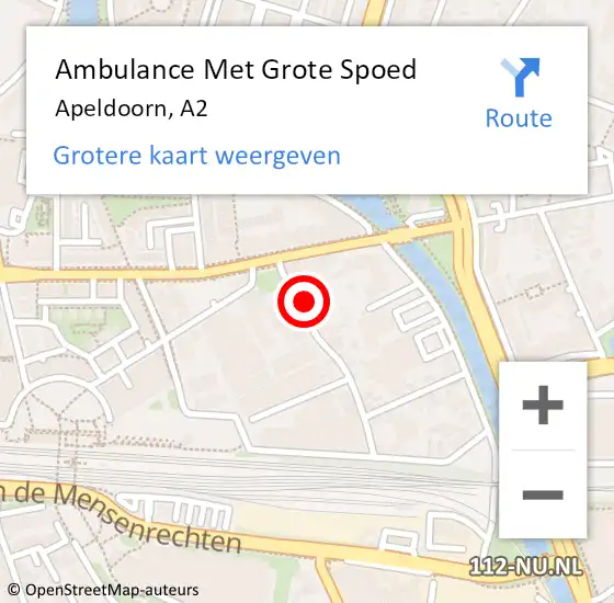Locatie op kaart van de 112 melding: Ambulance Met Grote Spoed Naar Apeldoorn, A2 op 17 augustus 2018 09:03