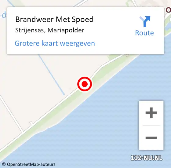 Locatie op kaart van de 112 melding: Brandweer Met Spoed Naar Strijensas, Mariapolder op 17 augustus 2018 11:43