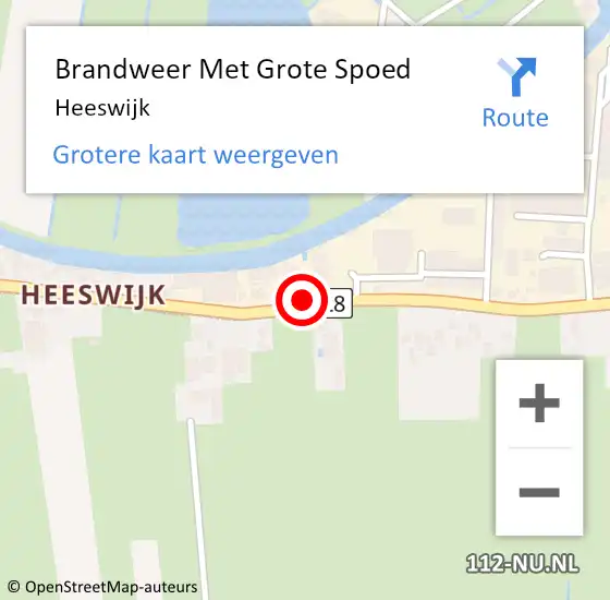 Locatie op kaart van de 112 melding: Brandweer Met Grote Spoed Naar Heeswijk op 17 augustus 2018 13:43