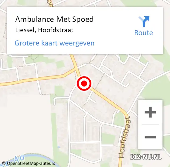 Locatie op kaart van de 112 melding: Ambulance Met Spoed Naar Liessel, Hoofdstraat op 17 augustus 2018 22:37