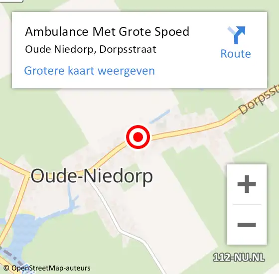 Locatie op kaart van de 112 melding: Ambulance Met Grote Spoed Naar Oude Niedorp, Dorpsstraat op 18 augustus 2018 01:50
