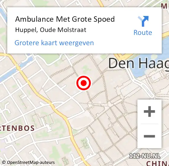 Locatie op kaart van de 112 melding: Ambulance Met Grote Spoed Naar Huppel, Oude Molstraat op 18 augustus 2018 02:35